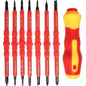 IKODM 7Pcs Insulated Electrician Screwdriver Set 14 in 1 Alloy Interchangeable Electrician Repair Tool Kit IKODM 7Pcs Insulated Electrician Screwdriver Set 14 in 1 Alloy Interchangeable Electrician Repair Tool Kit