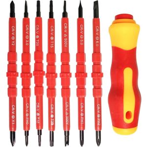 IKODM 7Pcs Insulated Electrician Screwdriver Set, 14 in 1 Alloy Multifunctional Electrician Repair Tool IKODM 7Pcs Insulated Electrician Screwdriver Set, 14 in 1 Alloy Multifunctional Electrician Repair Tool