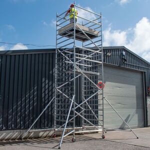 Bps Access Solutions - 8-Rung Industrial Tower - Double Width 2.5m Long (8' x 4') - 6.2m (20'4) Working Height' Bps Access Solutions - 8-Rung Industrial Tower - Double Width 2.5m Long (8' x 4') - 6.2m (20'4) Working Height'