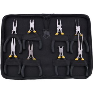 TLILY 8PCs Mini Pliers Set, Long Nose with Teeth, Flat Jaw, Round Curve Needle Diagonal Wire End Cutting Cutter Linesman Plier Black Grips & Protective TLILY 8PCs Mini Pliers Set, Long Nose with Teeth, Flat Jaw, Round Curve Needle Diagonal Wire End Cutting Cutter Linesman Plier Black Grips & Protective