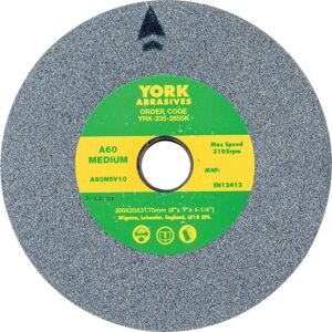 York 200X20X31.75MM A46MV Medium Aluminium Oxide Bench Grinding Wheel York 200X20X31.75MM A46MV Medium Aluminium Oxide Bench Grinding Wheel