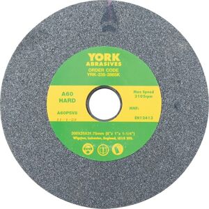 York - 200X25X31.75MM A60PV Hard Aluminium Oxide Bench Grinding Wheel York - 200X25X31.75MM A60PV Hard Aluminium Oxide Bench Grinding Wheel