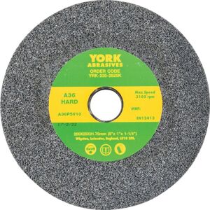 York - 200X25X31.75MM A36PV Hard Aluminium Oxide Bench Grinding Wheel York - 200X25X31.75MM A36PV Hard Aluminium Oxide Bench Grinding Wheel