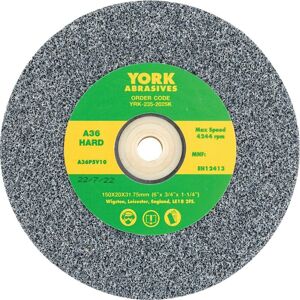York - 150X20X31.75MM A36PV Hard Aluminium Oxide Bench Grinding Wheel York - 150X20X31.75MM A36PV Hard Aluminium Oxide Bench Grinding Wheel