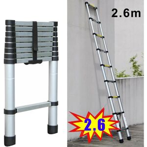 BRIEFNESS Aluminum Ladders Extendable Telescopic 8.5FT/ 2.6M Ladder Heavy-Duty Multi Purpose Straight Attic Loft Ladder Portable Folding BRIEFNESS Aluminum Ladders Extendable Telescopic 8.5FT/ 2.6M Ladder Heavy-Duty Multi Purpose Straight Attic Loft Ladder Portable Folding
