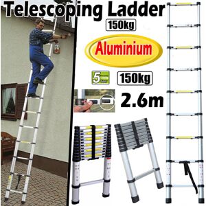 DAYPLUS Aluminum Telescopic Extension Ladder Folding Step One-Button Inward Sliding 2.6m DAYPLUS Aluminum Telescopic Extension Ladder Folding Step One-Button Inward Sliding 2.6m