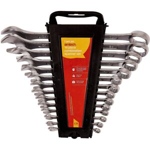 Am-tech - 14PC spanner set metric combination wrench ring open 6MM-26MM on rack K0500 Am-tech - 14PC spanner set metric combination wrench ring open 6MM-26MM on rack K0500