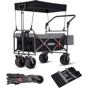 Arebos - Luxury outdoor utility wagon with canopy Folding Stroller cart trolley black/grey Arebos - Luxury outdoor utility wagon with canopy Folding Stroller cart trolley black/grey