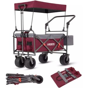 Arebos - Luxury outdoor utility wagon with canopy Folding Stroller cart trolley red Arebos - Luxury outdoor utility wagon with canopy Folding Stroller cart trolley red