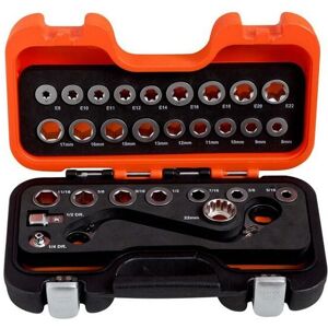 Bahco - s Type Low Profile Ratchet Ring Wrench Adaptor Set 29 Piece BAH1320SRM29 Bahco - s Type Low Profile Ratchet Ring Wrench Adaptor Set 29 Piece BAH1320SRM29