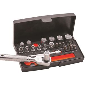 Bahco 1/4in Ratchet Socket Set 25 Piece Metric 1/4in Drive 12 Sockets XMS25SS14 Bahco 1/4in Ratchet Socket Set 25 Piece Metric 1/4in Drive 12 Sockets XMS25SS14