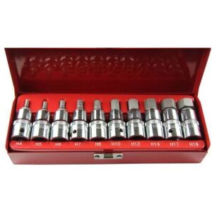 US PRO Tools 1/2dr 10pc Metric Hex Allen Bit Sockets Socket Key Set H4-H19 1695 US PRO Tools 1/2dr 10pc Metric Hex Allen Bit Sockets Socket Key Set H4-H19 1695