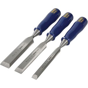 Irwin M444 Bevel Edge Chisel Blue Chip Handle Set of 3 Irwin M444 Bevel Edge Chisel Blue Chip Handle Set of 3