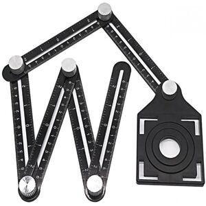 LINGHHANG Black Multi-Angle Measuring Ruler with Positioning Hole, 6-Sided Aluminum Alloy Angle Jig Tool, Measuring Template Tool LINGHHANG Black Multi-Angle Measuring Ruler with Positioning Hole, 6-Sided Aluminum Alloy Angle Jig Tool, Measuring Template Tool
