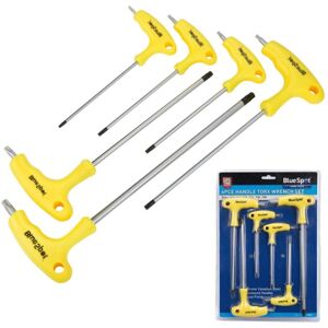 Blue Spot Tools - BlueSpot 6Pc Long Star Torx Allen key Set Magnetic T10 - T40 t Handle Keys Blue Spot Tools - BlueSpot 6Pc Long Star Torx Allen key Set Magnetic T10 - T40 t Handle Keys