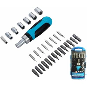 Blue Spot Tools - BlueSpot 30pc Ratchet Screwdriver Bit Set ph pz sl Torx 1/4' Drive Socket Bits Blue Spot Tools - BlueSpot 30pc Ratchet Screwdriver Bit Set ph pz sl Torx 1/4' Drive Socket Bits