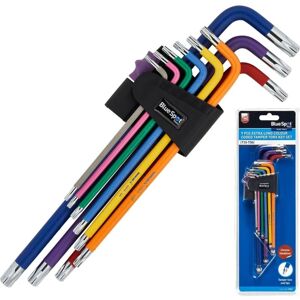 Bluespot - Extra Long Colour Coded Ball End Metric Hex Key Set 9pc T10-T50 Bluespot - Extra Long Colour Coded Ball End Metric Hex Key Set 9pc T10-T50