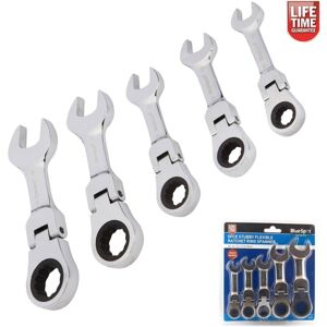 BLUE SPOT TOOLS BlueSpot Stubby Ratchet Spanner Set Flexible Head Combination 10mm 19mm BLUE SPOT TOOLS BlueSpot Stubby Ratchet Spanner Set Flexible Head Combination 10mm 19mm