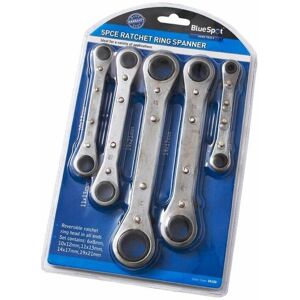 Blue Spot Tools 5 Piece Metric Ratchet Ring Spanner Set (6-21MM) Blue Spot Tools 5 Piece Metric Ratchet Ring Spanner Set (6-21MM)