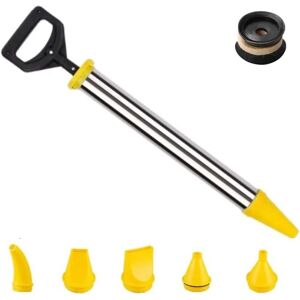 BEIJIYI Caulking Gun, Mortar Pump with 5 Nozzles, Cement Mortar Gun, Mortar Syringe, Cement Caulking Gun, Thickened Stainless Steel (Yellow) BEIJIYI Caulking Gun, Mortar Pump with 5 Nozzles, Cement Mortar Gun, Mortar Syringe, Cement Caulking Gun, Thickened Stainless Steel (Yellow)