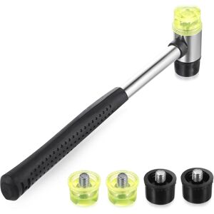 CCYKXA Rubber Mallet, 25mm Small Double-Headed Rubber Hammer with Rubber Handle, Tools for Jewelry Making, Leather, Wood, Plastic, DIY Crafts, with 4 CCYKXA Rubber Mallet, 25mm Small Double-Headed Rubber Hammer with Rubber Handle, Tools for Jewelry Making, Leather, Wood, Plastic, DIY Crafts, with 4