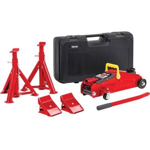 Clarke - trolley jack 2 tonne ton hydraulic wheel chocks & axle stand set CGLK1 Clarke - trolley jack 2 tonne ton hydraulic wheel chocks & axle stand set CGLK1