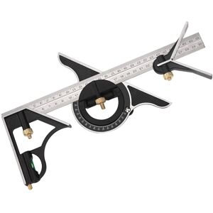 LINGHHANG Combination Metal Square, Multifunctional Woodworking Ruler, Combination Angle Ruler with Zero Level Protractor, Straight Head, 300 mm LINGHHANG Combination Metal Square, Multifunctional Woodworking Ruler, Combination Angle Ruler with Zero Level Protractor, Straight Head, 300 mm