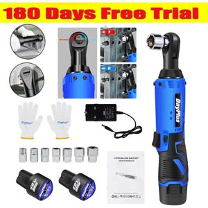 Dayplus - Cordless Impact Wrench 3/8' Drive Ratchet Gun 2 Battery & 7Pcs Sockets Set 120NM Dayplus - Cordless Impact Wrench 3/8' Drive Ratchet Gun 2 Battery & 7Pcs Sockets Set 120NM
