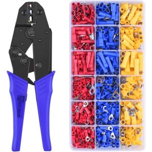 TINOR Crimping Pliers with 700Pcs, Ratchet for Pre-Insulated Terminals, Heat Shrink Tubing Connectors Kit TINOR Crimping Pliers with 700Pcs, Ratchet for Pre-Insulated Terminals, Heat Shrink Tubing Connectors Kit