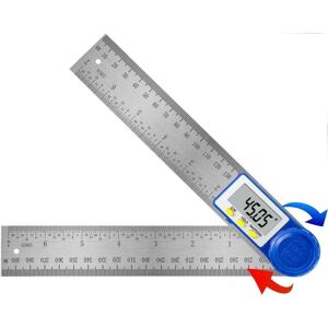 WOIYIC Digital Angle Protractor, Stainless Steel Angle Ruler for Carpenter and Bevel, 360° Measuring Range, Steel Ruler for Woodworking for DIY, Crafts and WOIYIC Digital Angle Protractor, Stainless Steel Angle Ruler for Carpenter and Bevel, 360° Measuring Range, Steel Ruler for Woodworking for DIY, Crafts and