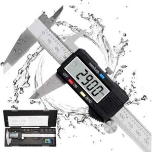 TEHTUY Digital Caliper, 150mm Stainless Steel, Large LCD Screen, Adjustable Accuracy 0.01mm, mm/inch Conversion, Splash Resistant, Household and Industrial TEHTUY Digital Caliper, 150mm Stainless Steel, Large LCD Screen, Adjustable Accuracy 0.01mm, mm/inch Conversion, Splash Resistant, Household and Industrial