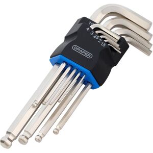 Draper 12808 Metric Long Arm Ball End Hex Key Set (9 Piece) Draper 12808 Metric Long Arm Ball End Hex Key Set (9 Piece)