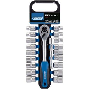 Draper - 1/2' Sq. Dr. Combined mm/af Socket and Ratchet Set (20 piece) (16376) Draper - 1/2' Sq. Dr. Combined mm/af Socket and Ratchet Set (20 piece) (16376)