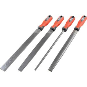 Kennedy - 200MM (8'') 4 Piece Second Cut Engineers File Set with Handles Kennedy - 200MM (8'') 4 Piece Second Cut Engineers File Set with Handles