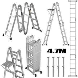 DAYPLUS Extension Ladder 4.7M Aluminium Telescopic Multi Purpose 14 Combination Folding DAYPLUS Extension Ladder 4.7M Aluminium Telescopic Multi Purpose 14 Combination Folding