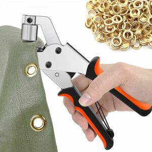 CYSLMUK Eyelet Pliers for Tarpaulins, Pack of 300 Eyelets (ø 10 mm), Portable Eyelet Pliers for Fabrics, Tarpaulin, Leather CYSLMUK Eyelet Pliers for Tarpaulins, Pack of 300 Eyelets (ø 10 mm), Portable Eyelet Pliers for Fabrics, Tarpaulin, Leather