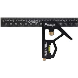 Faithfull Faithfull Prestige Aluminium Combination Square - Black - 150mm - Combination Square Faithfull Faithfull Prestige Aluminium Combination Square - Black - 150mm - Combination Square
