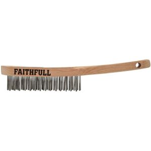 Faithfull Heavy-Duty Stainless Steel Scratch Brush - 3 Row FAI680S3F Faithfull Heavy-Duty Stainless Steel Scratch Brush - 3 Row FAI680S3F