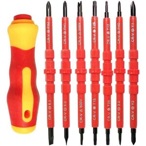 Ymyny - fliti 7pcs Insulated Electrician Screwdriver Set, Solid Electromagnetic Insulated Screwdriver Set 500V Multifunctional 14 in 1 Chrome Ymyny - fliti 7pcs Insulated Electrician Screwdriver Set, Solid Electromagnetic Insulated Screwdriver Set 500V Multifunctional 14 in 1 Chrome