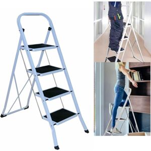 DAYPLUS Folding Step Ladder 4 Step Ladder, Foldable Step with Wide Padel & Anti-slip Feet, Portable Stepladder DAYPLUS Folding Step Ladder 4 Step Ladder, Foldable Step with Wide Padel & Anti-slip Feet, Portable Stepladder