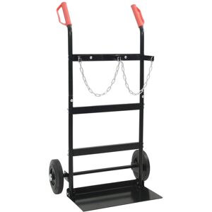 Hand Trolley Black and Red 63 x 43.5 x 110 cm Steel vidaXL Hand Trolley Black and Red 63 x 43.5 x 110 cm Steel vidaXL