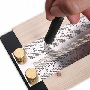 AOUGO High Precision Woodworking T Ruler for Cutting, Gauge Marking Scale Scribe Line Ruler with Holes, Scribe Ruler Carpentry Marking Tools (300mm) AOUGO High Precision Woodworking T Ruler for Cutting, Gauge Marking Scale Scribe Line Ruler with Holes, Scribe Ruler Carpentry Marking Tools (300mm)