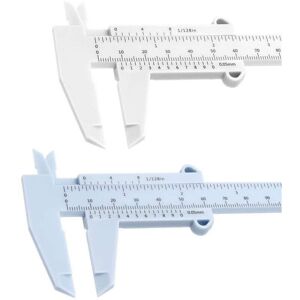 TORMATOR inch 150 mm Mini Plastic Caliper with Dual Scale, Caliper Measuring Tool, for Woodworking, Students, Jewelry Measuring, etc. (White and Blue) TORMATOR inch 150 mm Mini Plastic Caliper with Dual Scale, Caliper Measuring Tool, for Woodworking, Students, Jewelry Measuring, etc. (White and Blue)