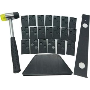 Tinor - Installation kit for wood laminate flooring installation with tapping block, tapping tool, mallet and 20 spacers Tinor - Installation kit for wood laminate flooring installation with tapping block, tapping tool, mallet and 20 spacers