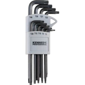 Kennedy Long Arm Star Key Set T8-T9-T10-T15-T20-T25-T27-T30-T40 (9-PC) Kennedy Long Arm Star Key Set T8-T9-T10-T15-T20-T25-T27-T30-T40 (9-PC)