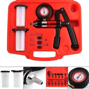 BASETBL Manual Vacuum Pump, Handheld Vacuum Pump Tester with Adapters, Brake Fluid Bleeding Tool for Car and Motorcycle Diagnostics BASETBL Manual Vacuum Pump, Handheld Vacuum Pump Tester with Adapters, Brake Fluid Bleeding Tool for Car and Motorcycle Diagnostics