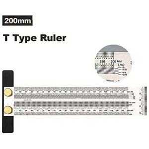 YMYNY Marking T Rule, High Precision Woodworking Scribing Line Ruler Scale with Holes Scribing Ruler Gauge Measuring Tool Carpenter Marking Tools (200mm) YMYNY Marking T Rule, High Precision Woodworking Scribing Line Ruler Scale with Holes Scribing Ruler Gauge Measuring Tool Carpenter Marking Tools (200mm)