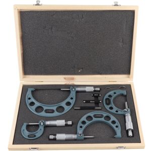TEHTUY Metric outside micrometers 0-100mm, thickness gauge, measuring calipers with case, 4 pieces TEHTUY Metric outside micrometers 0-100mm, thickness gauge, measuring calipers with case, 4 pieces