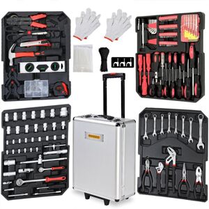 Monzana® XXL Mobile Tool Box Trolley 899-Piece High-Quality Tool Set, Rollers and Telescopic Handle Silver Tool Chest with Various Accessories Monzana® XXL Mobile Tool Box Trolley 899-Piece High-Quality Tool Set, Rollers and Telescopic Handle Silver Tool Chest with Various Accessories