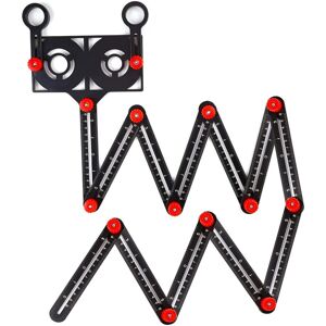 Memkey - Multi-angle measuring ruler with positioning hole, 12 sides adjustable aluminum alloy measuring template, multi-angle template tool, folding Memkey - Multi-angle measuring ruler with positioning hole, 12 sides adjustable aluminum alloy measuring template, multi-angle template tool, folding